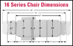 Dimensions for 16 Series Aesthetic Procedure Chair